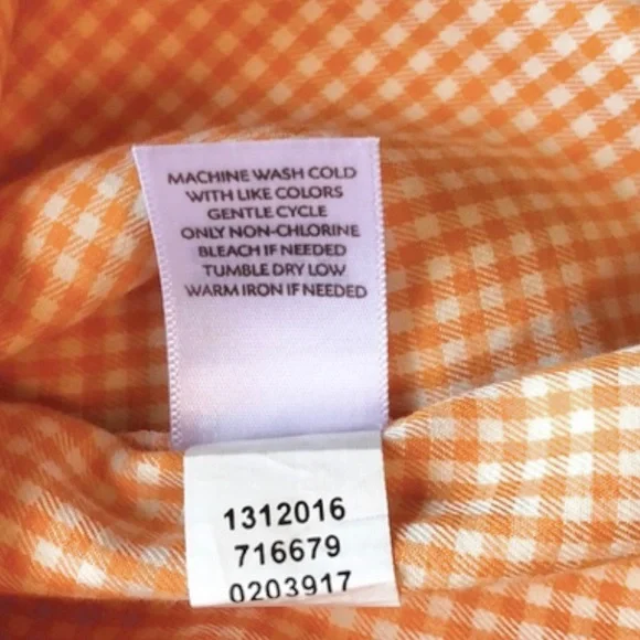 🆕 J.Jill Orange Embroidered Tuxedo Shirt Sz SM NWOT - Picture 8 of 11